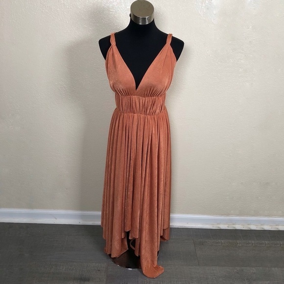 Olivaceous Midi Dress Size Small Asymmetrical Hem Size Small - Picture 1 of 5